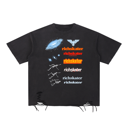 Distressed Multi-Logo Tee