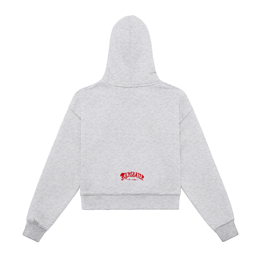 “Stay Back” Zip Hoodie – Heather Grey