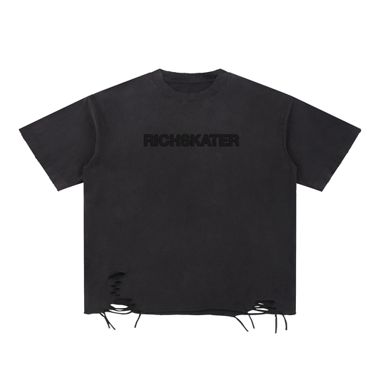 Distressed Cotton T-Shirt